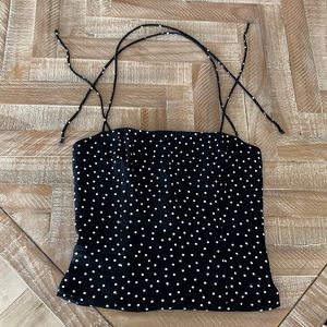 Reformation Meyer Top Black Polka Dot